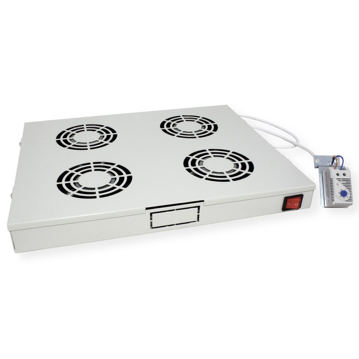ROLINE 19" Unité de ventilation, 4 ventilateurs, Thermostat gris