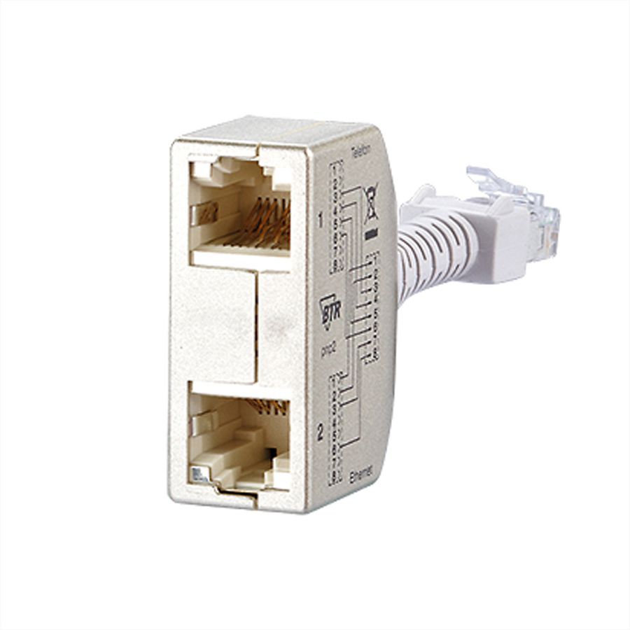 METZ CONNECT Adaptateurs "Cable Sharing" pnp2, téléphone/ethernet, x2