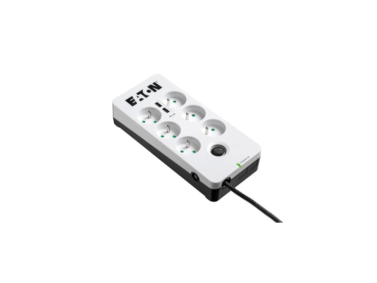 Eaton PB6UF Boîtier de protection, 6 sorties CA 220 - 250 V 1,5 m