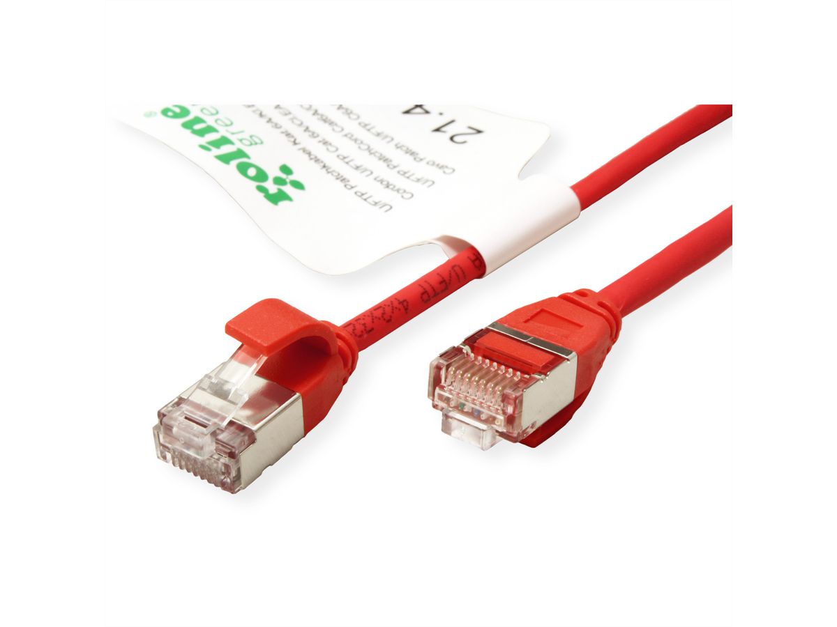 ROLINE GREEN Cordon DataCenter U/FTP Cat.6A (Classe EA), LSOH, slim, rouge, 3 m