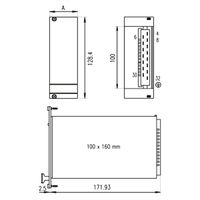 SCHROFF PSU Face avant pour Maxpower 100, Single, 3 U, 6 HP, blindé, 2.5 mm, Al, , face avant anodisée, face d’appui conductrice