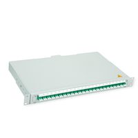 TELEGÄRTNER BASIS V Panneau fibre optique avec coupleurs & Pigtails , 24x LC Duplex, vert, OS2 APC