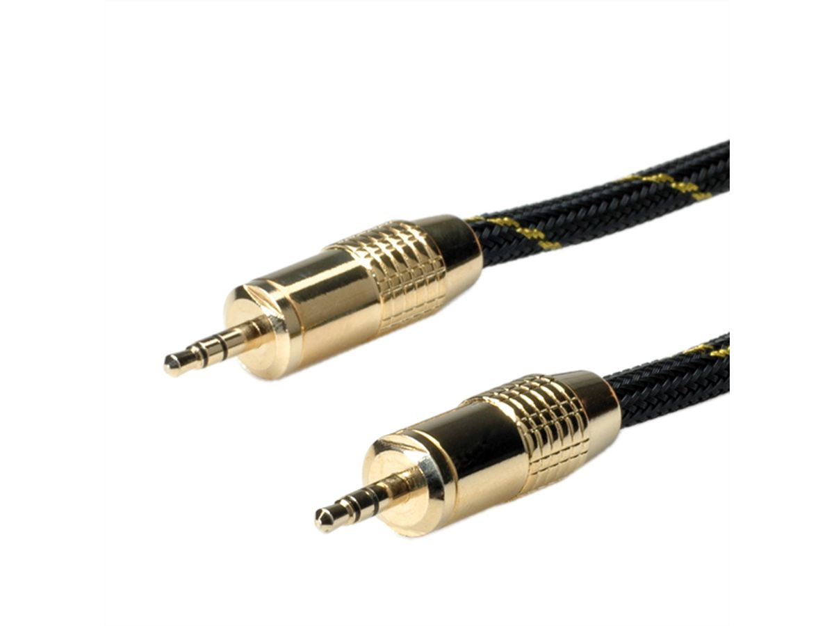 ROLINE GOLD Câble de raccordement 3,5mm audio M / M, Retail Blister, 2,5 m