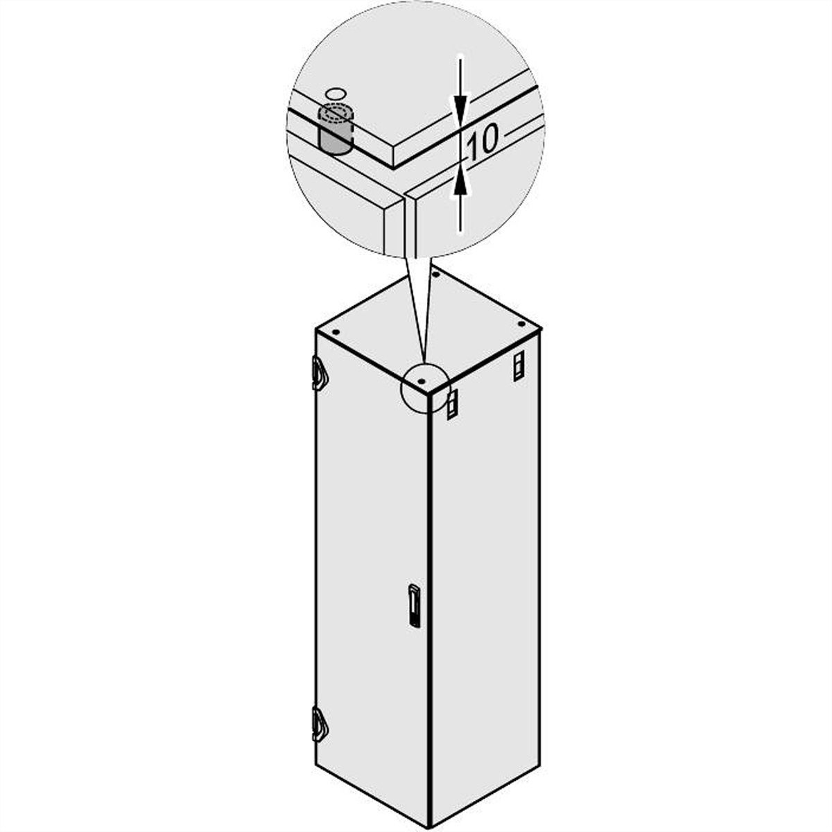 Entretoise pour capot supérieur SCHROFF Varistar, pour capot supérieur plat fermé de 10 mm