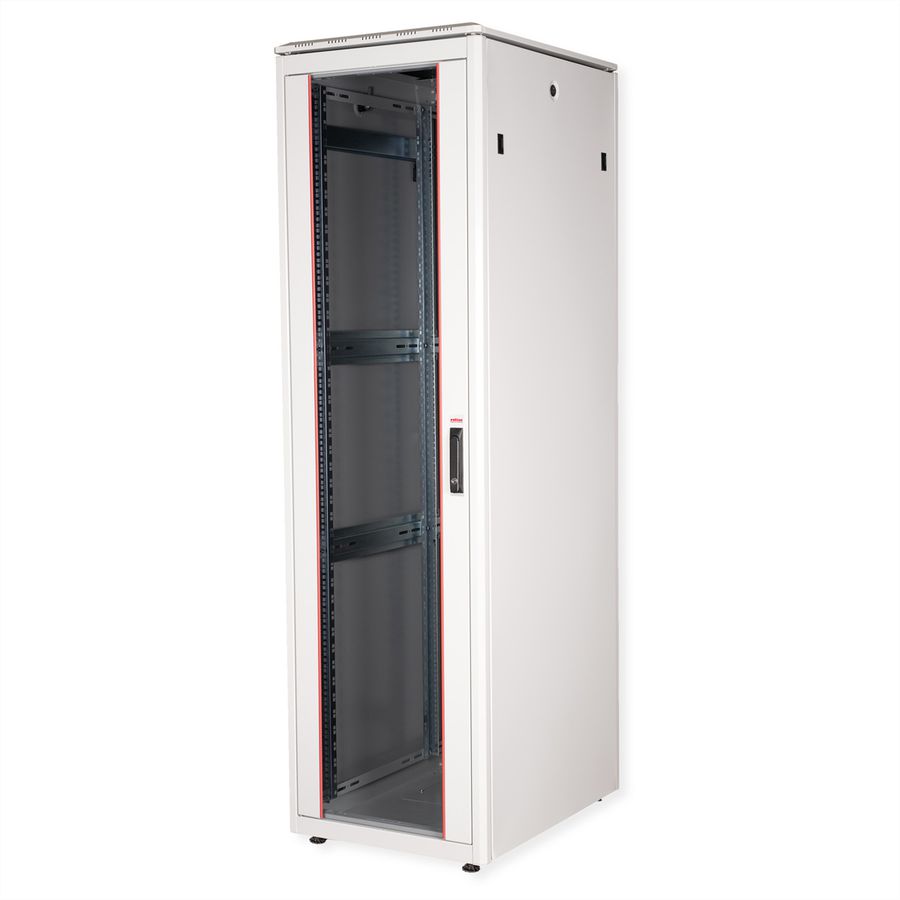 ROLINE 19" Baie réseau Pro 42U, 600x800 LxP Porte verre gris