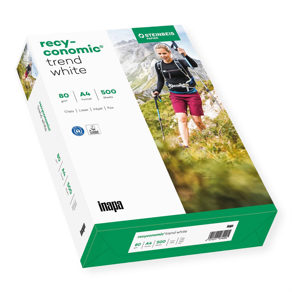 Recyconomic TrendWhite Papier imprimante, A4, 100.000 feuilles, 80g/m², Papier 100% recyclé