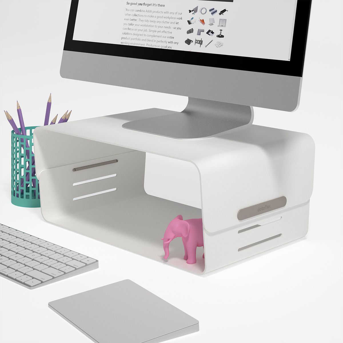 DATAFLEX Addit Bento Rehausseur d'écran, blanc