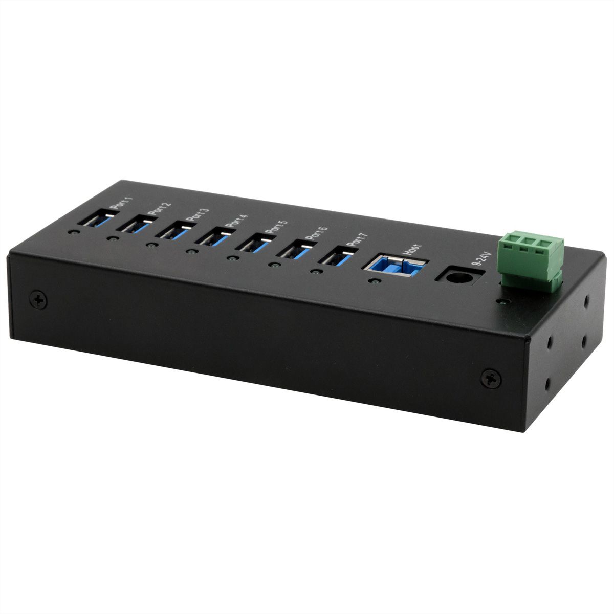 EXSYS EX-11247HMS HUB 7 ports USB 3.2 Gen 1 Din-Rail Kit et mur VIA VL813 Chipset
