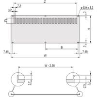 Panneau arrière SCHROFF pour RatiopacPRO/PropacPRO, perforé, blindage rétrofit, textile, 6 U, 84 HP