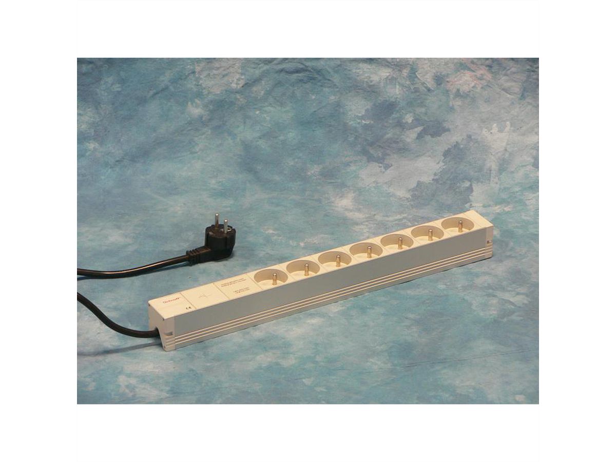 Bâti de prises SCHROFF, UTE, 7 prises, 19", avec filtre de suppression de réseau