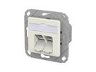 METZ CONNECT E-DAT C6A IDC Prise, 2 ports, goulotte encastrée (UPk), blanc pur