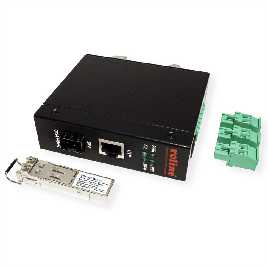 ROLINE Convertisseur industriel RJ-45, FO 1000SX/LC (avec module mini-GBIC)