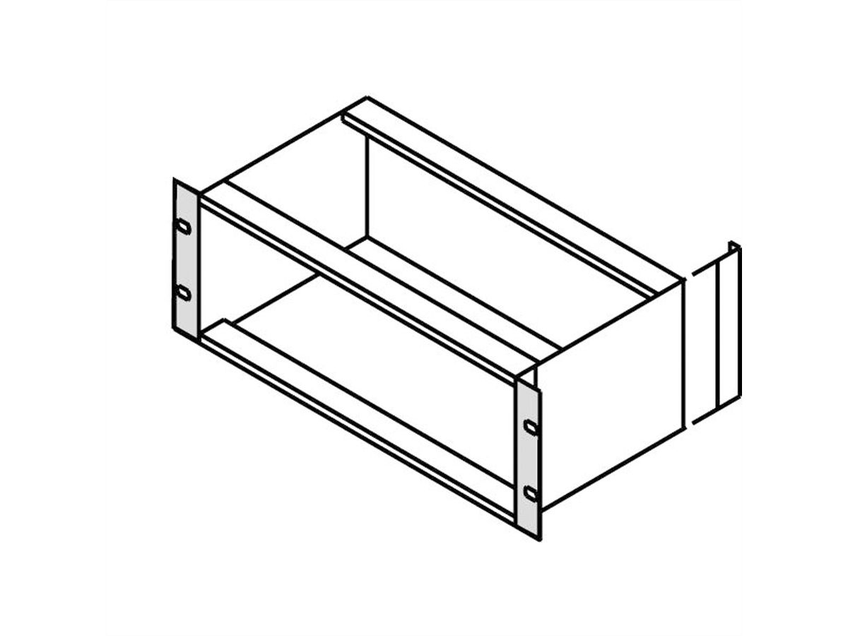 SCHROFF Equerre 19'' type F sans trous de préhension pour joint inox - Equerre 19" 5UH O.GR. 2PCS