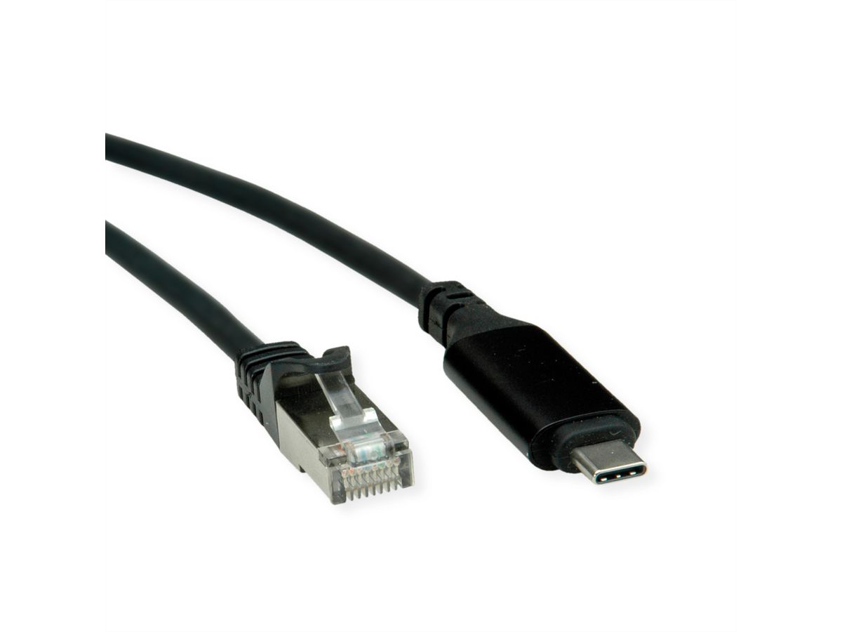 ROLINE Câble convertisseur USB 3.2 Gen 2 type C - Gigabit Ethernet, noir, 1,5 m