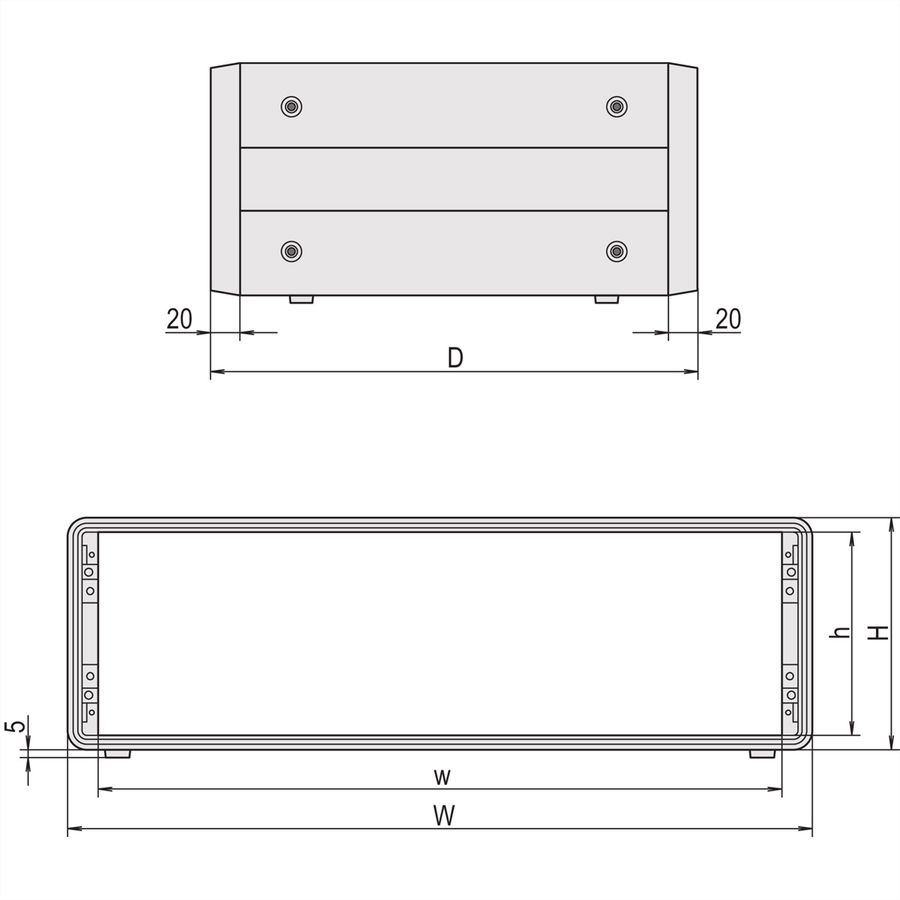 SCHROFF CompacPRO, Coffret de bureau non blindé, 3 U, 28 HP, 271 mm