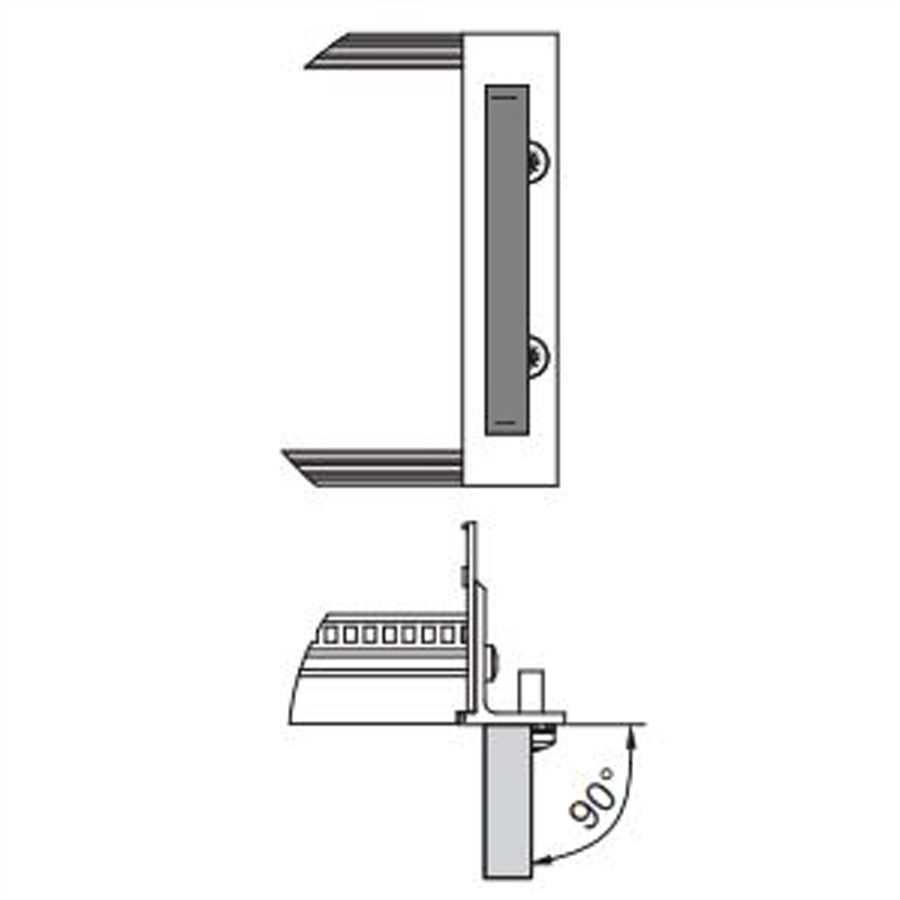 Poignée avant SCHROFF en une pièce, largeur 12,2 mm, noir anodisé, 3 U, 102 mm