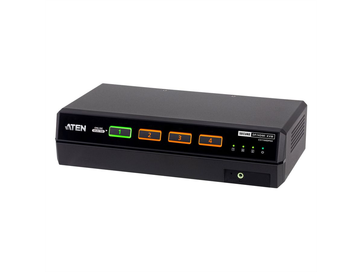 ATEN CS1144DPH4 Commutateur KVM sécurisé universel, 4 ports USB 5K DisplayPort/HDMI double écran