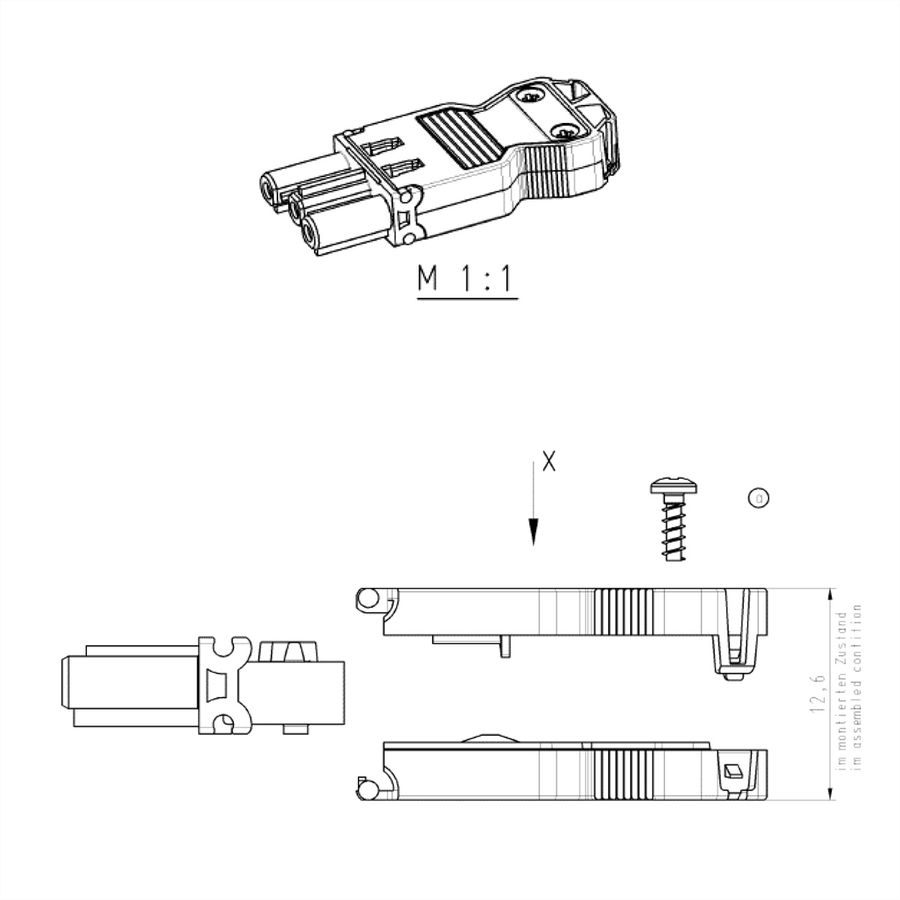 BACHMANN Connecteur à visser femelle GST18i3