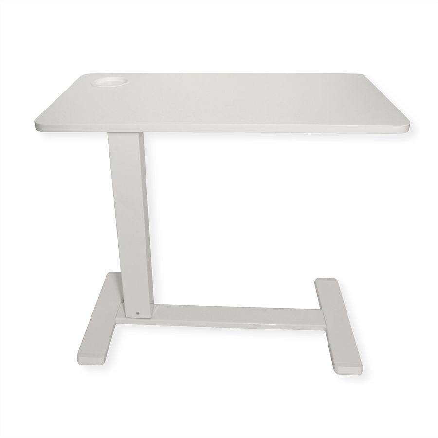 ROLINE Table d'appoint à vérin à gaz, réglable en hauteur, blanc