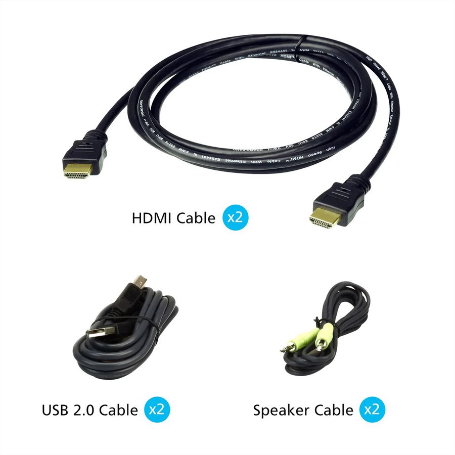 ATEN 2L-7D02HX2 Kit de câbles KVM USB-HDMI de 1,8 m