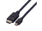 ROLINE Câble Mini DisplayPort, Mini DP - HDTV, M/M, noir, 2 m