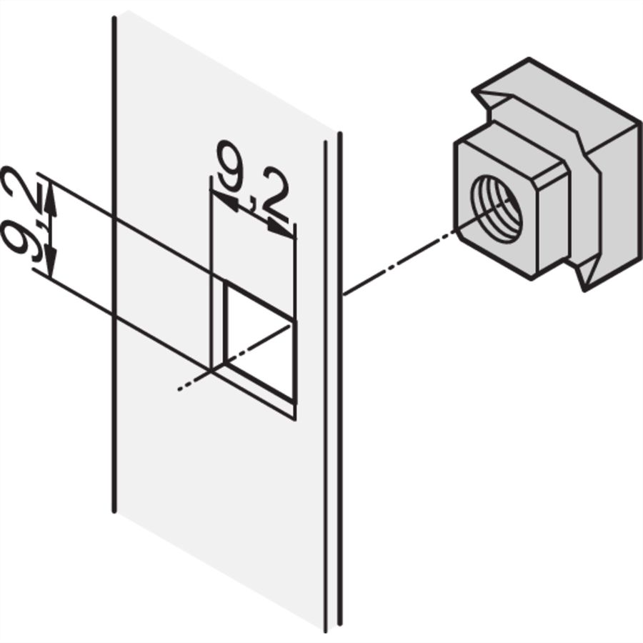 Kit d'écrous carrés SCHROFF, M6, 50 Pcs