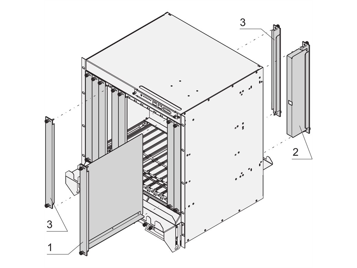 Déflecteur d'air AdvancedTCA SCHROFF 280 mm, avec déflecteur d'air, acier inoxydable, 8 U, 6 HP