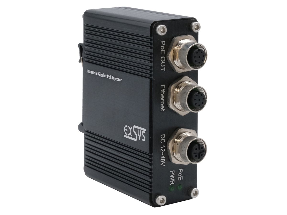 EXSYS  EX-60316 Injecteur PoE+ Gigabit 30W, norme ferroviaire