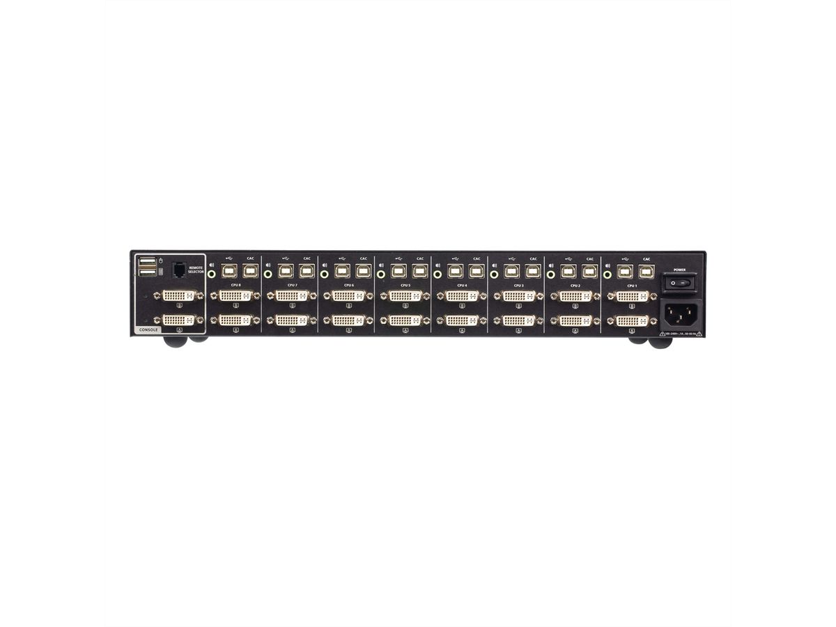 ATEN CS1148D4C Commutateur KVM sécurisé à double écran DVI 8 ports USB avec CAC