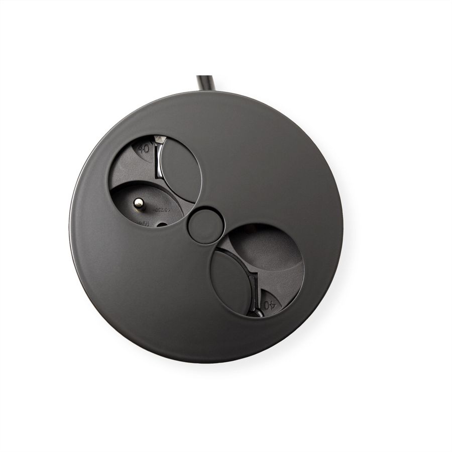 BACHMANN TWIST Prise 2x UTE, noir, 2 m