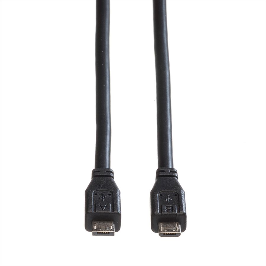ROLINE Câble USB 2.0, Micro USB A mâle - Micro USB B mâle, 1,8m