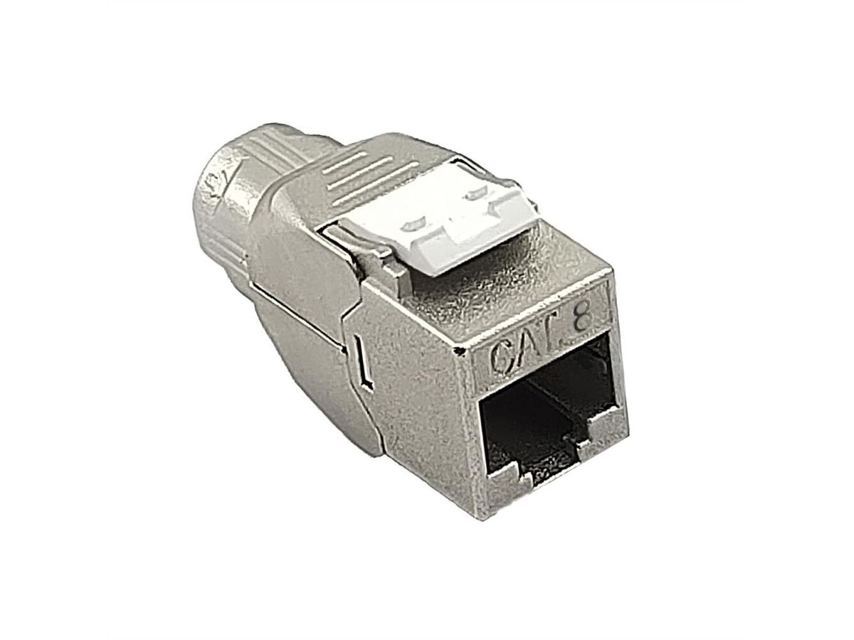 ROLINE Keystone Cat.8 (Classe I), Super Slim, blindé, sans outil, argent