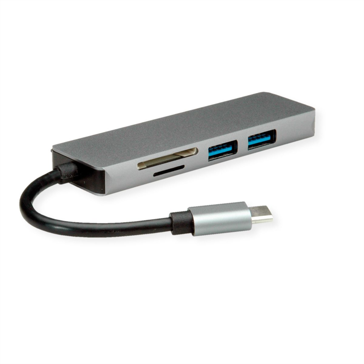 ROLINE Station d'accueil USB Type C, 4K HDMI, 2x USB 3.2 Gen 1, Card Reader