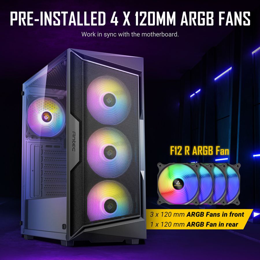 ANTEC AX61 Elite Boîtier PC Midi Tower Gaming ATX, noir