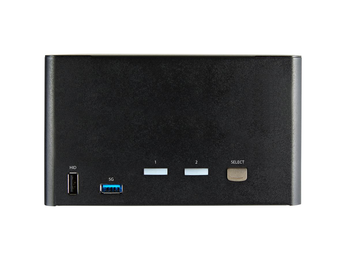 StarTech.com Switch KVM 2 Ports Quadruple Écran DisplayPort - 4K 60Hz UHD HDR - Concentrateur KVM 4K DP 1.2 avec 2 Ports USB 3.0 (5Gbps) & 4 Ports USB 2.0 HID, Audio - Commutation Raccourci Clavier - TAA