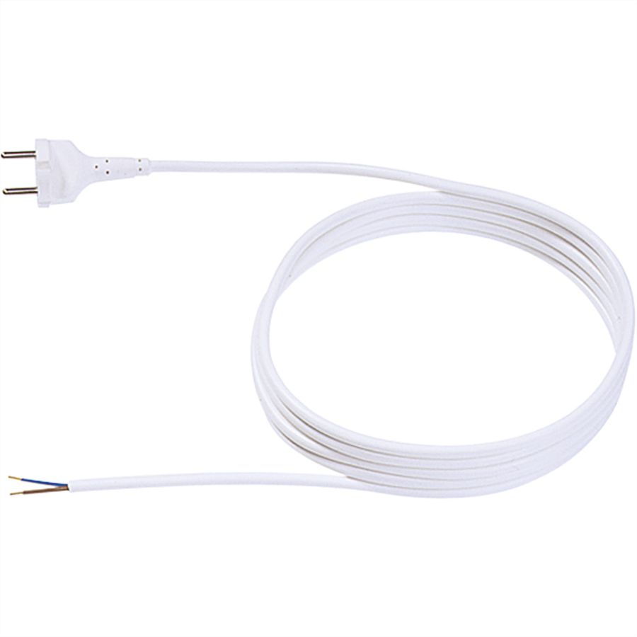 BACHMANN Câble avec connecteur 2x1,0 3m, H05VV-F blanc Connecteur/fils ouverts