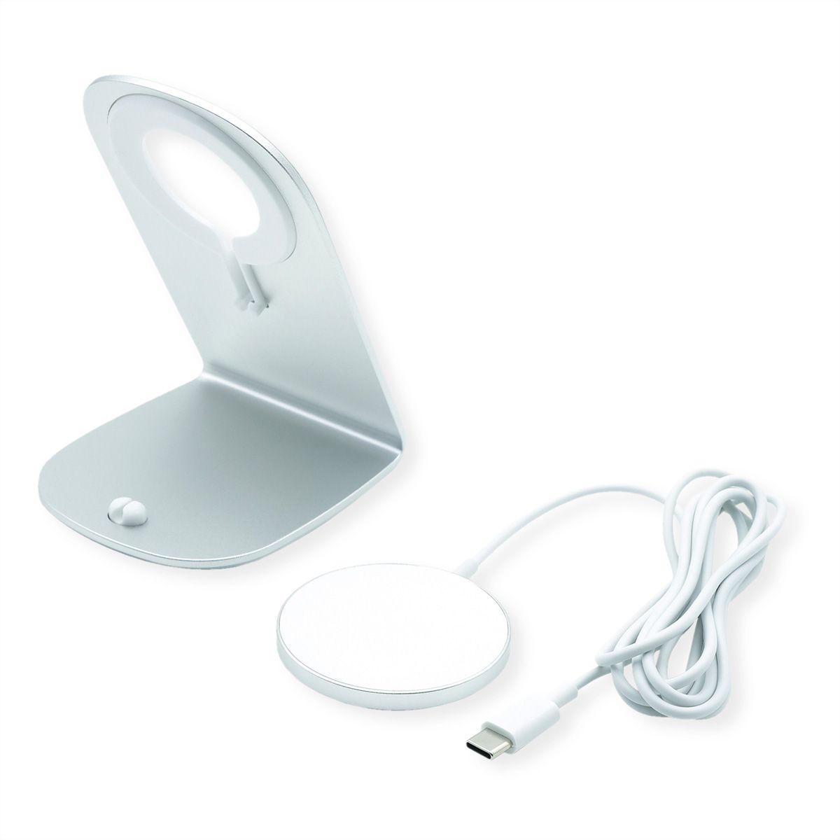 ROLINE Chargeur à induction magnétique avec pied pour appareils mobiles, 15W