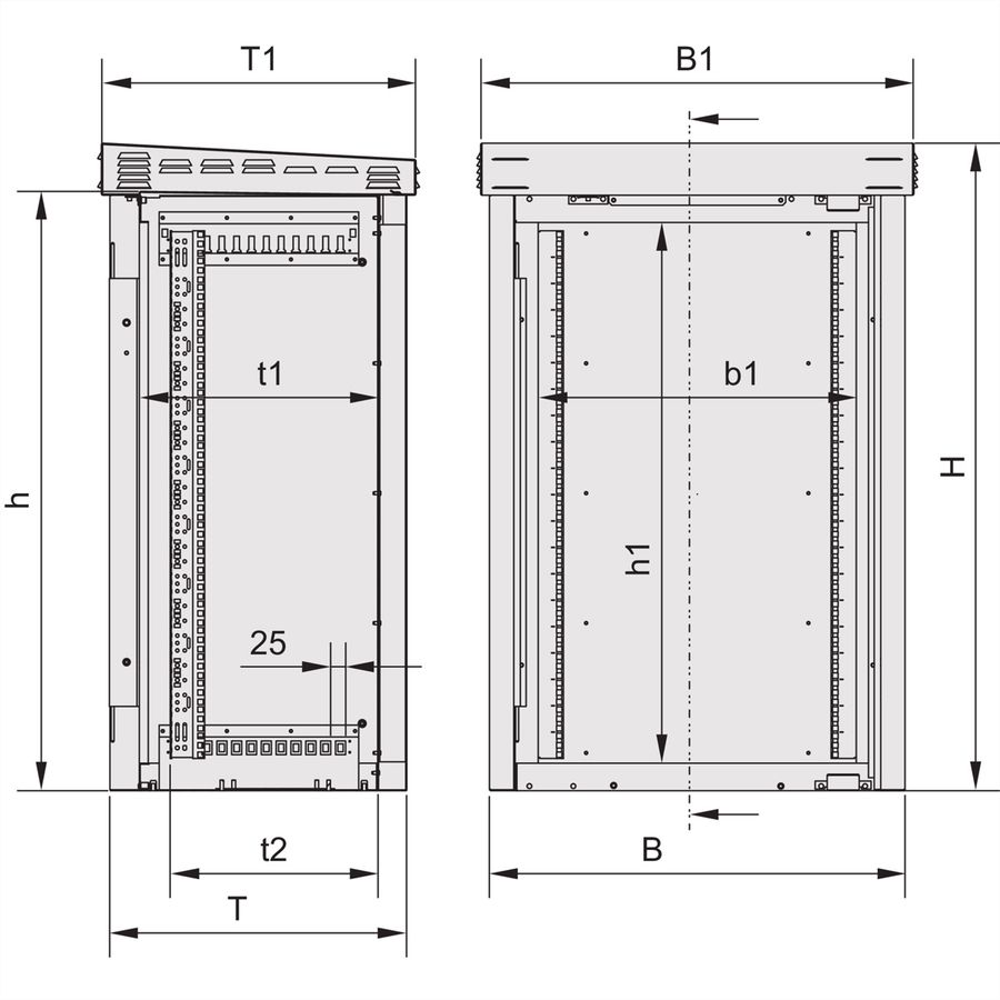 SCHROFF Outdoor Armoire unibody avec porte simple, 930H 16 U, 700W 500D