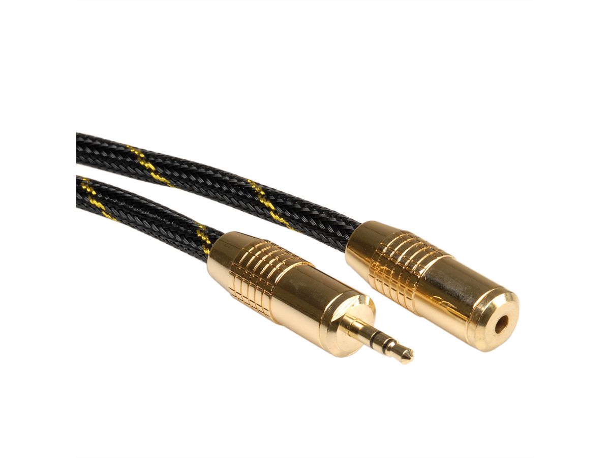 ROLINE GOLD Câble prolongateur 3,5mm audio M / F, Retail Blister, 2,5 m