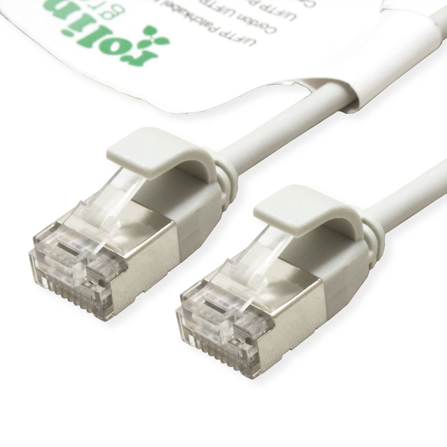 ROLINE GREEN Cordon DataCenter U/FTP Cat.6A (Classe EA), LSOH, slim, gris, 0,3 m