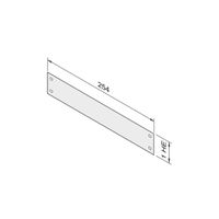 SCHROFF Face avant 10", neutre, acier, 1,5 mm, RAL 7035