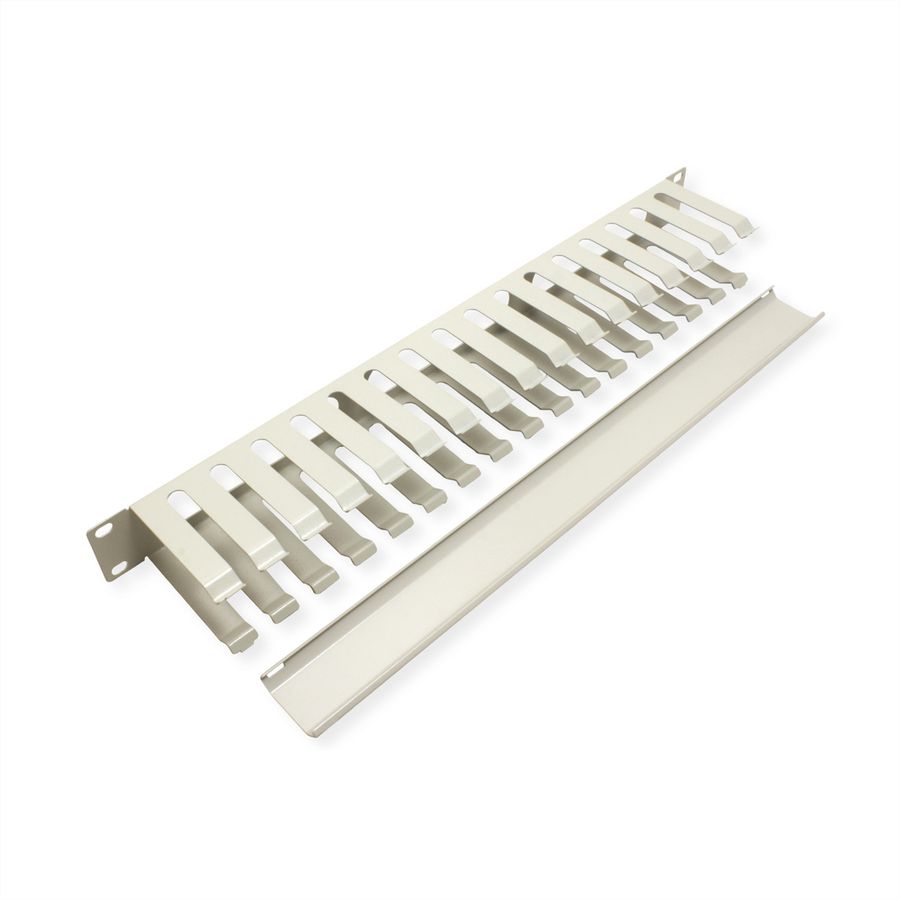 VALUE Plaque 19", 1 UH avec canal de rangement 40 x 80 mm, gris
