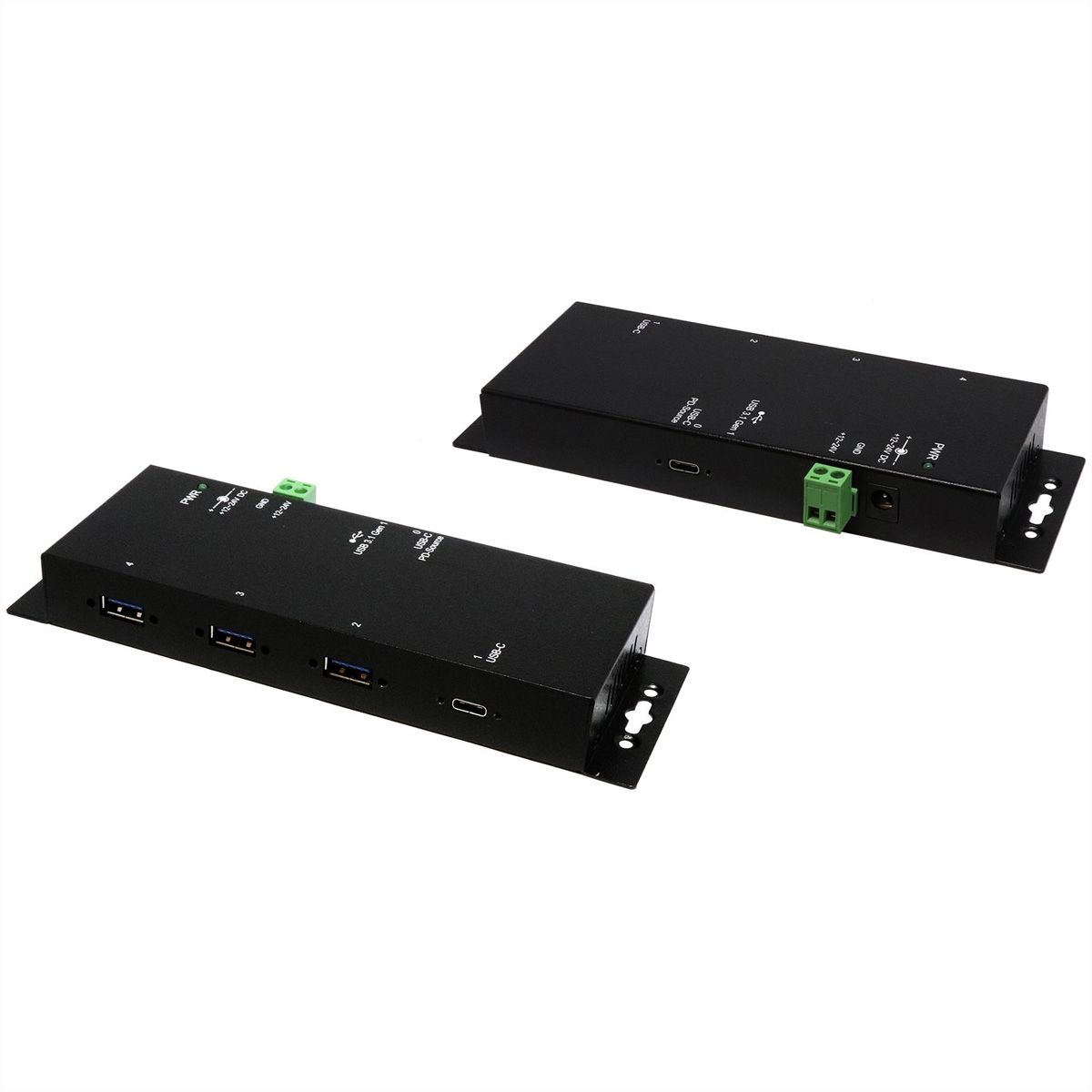 EXSYS EX-1191HMVS-PD Hub métallique USB 3.2 Gen 1 à 4 ports, avec recharge USB-PD