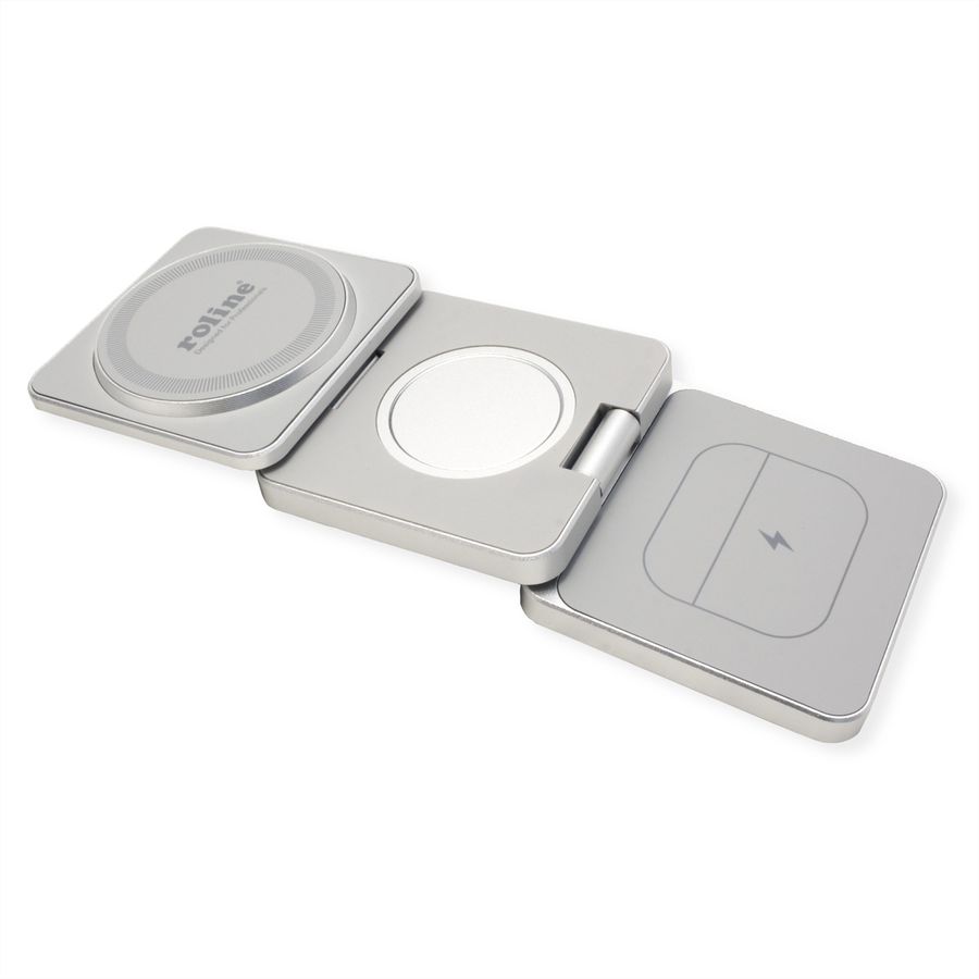 ROLINE Station de charge à induction 3-en-1, pliable, pour appareils APPLE