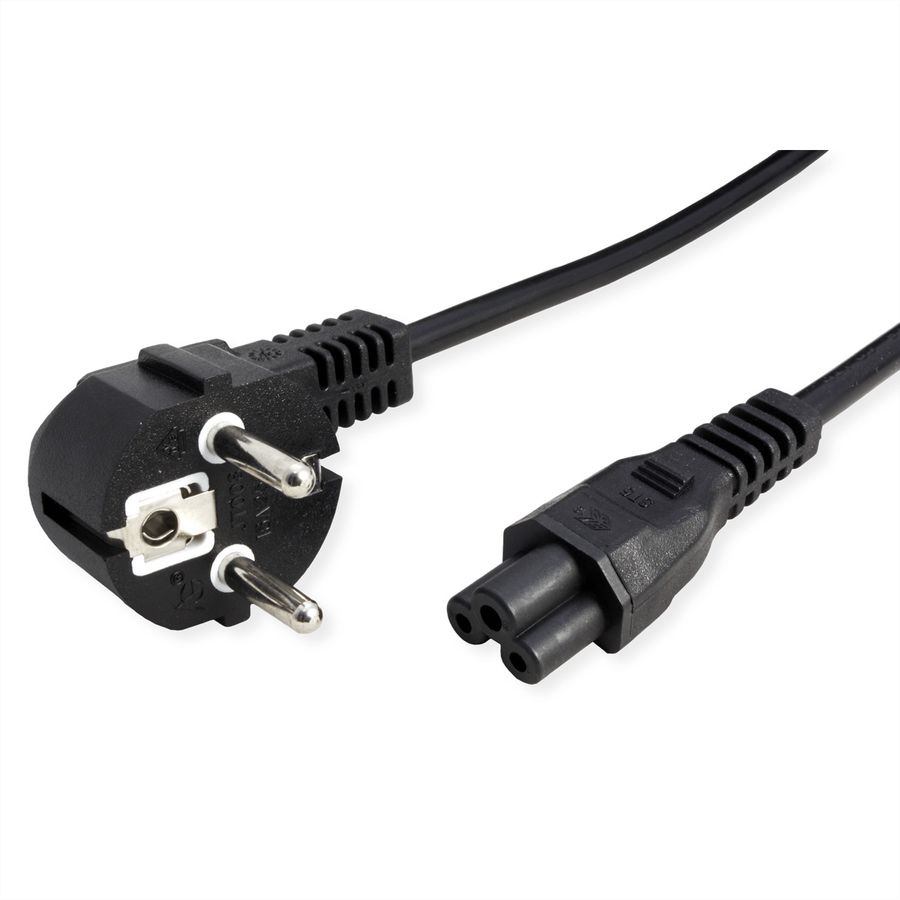 VALUE Câble d'alimentation pour notebook 3 pôles, noir, 0,8 m
