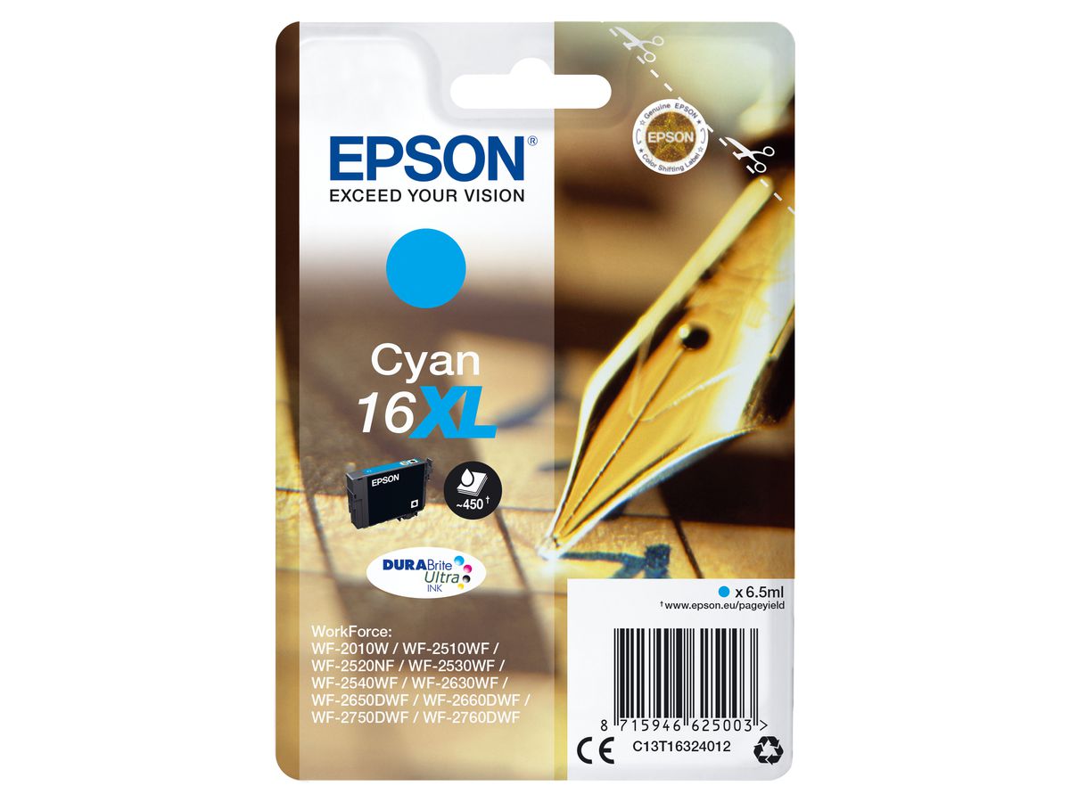 Epson Cartouche "Stylo à plume" - Encre Durabrite C (XL)