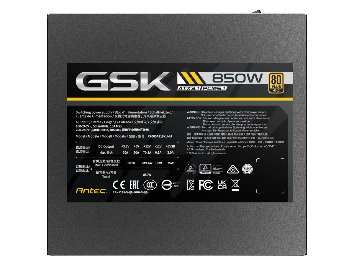 ANTEC GSK850 ATX3.1 Alimentation 850W