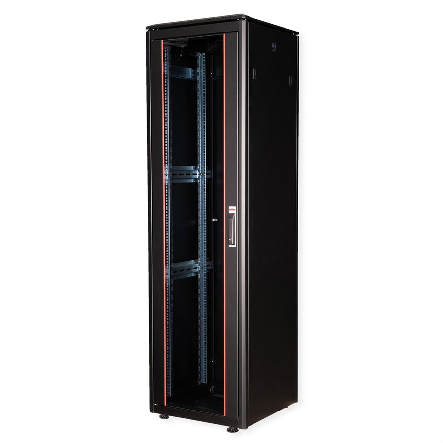 ROLINE 19" Baie réseau Pro 47U, 600x600 LxP Porte verre noir