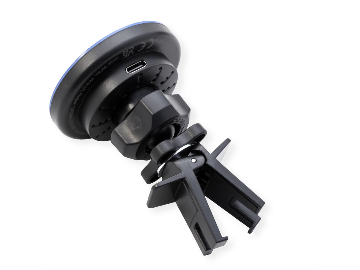 ROLINE Chargeur sans fil (15W) et support pour smartphone de voiture, induction