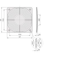 Grille de protection SCHROFF, plastique, à visser